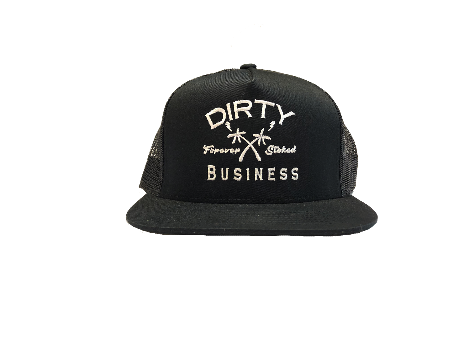 Youth Forever Stoked Hat - Black Mesh Trucker