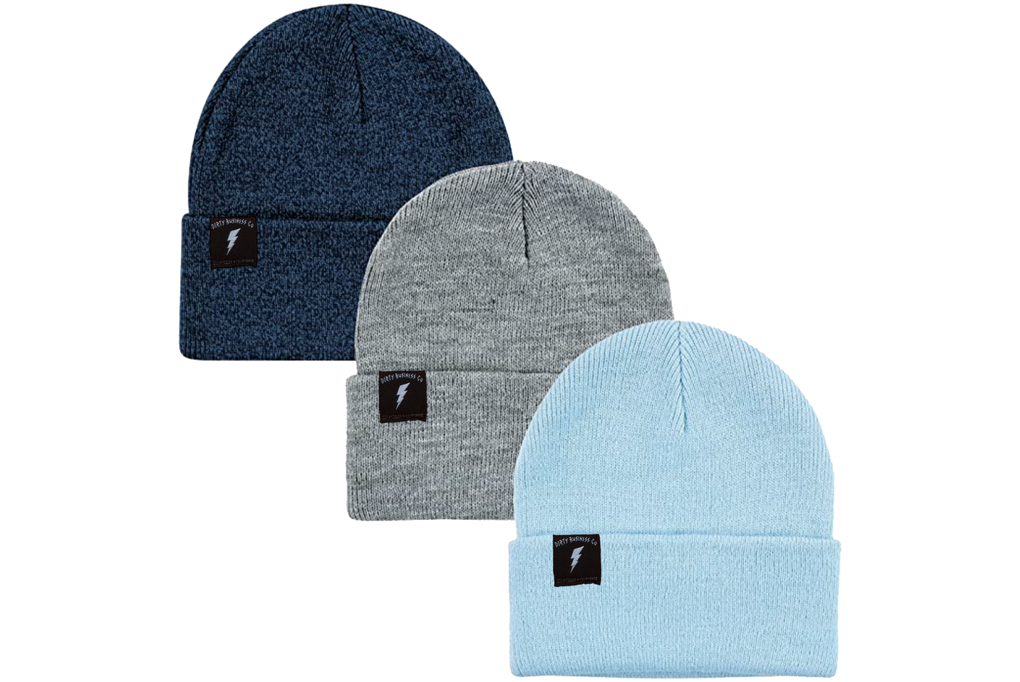 Youth Destroyer Beanie - Blue, Grey, Baby Blue
