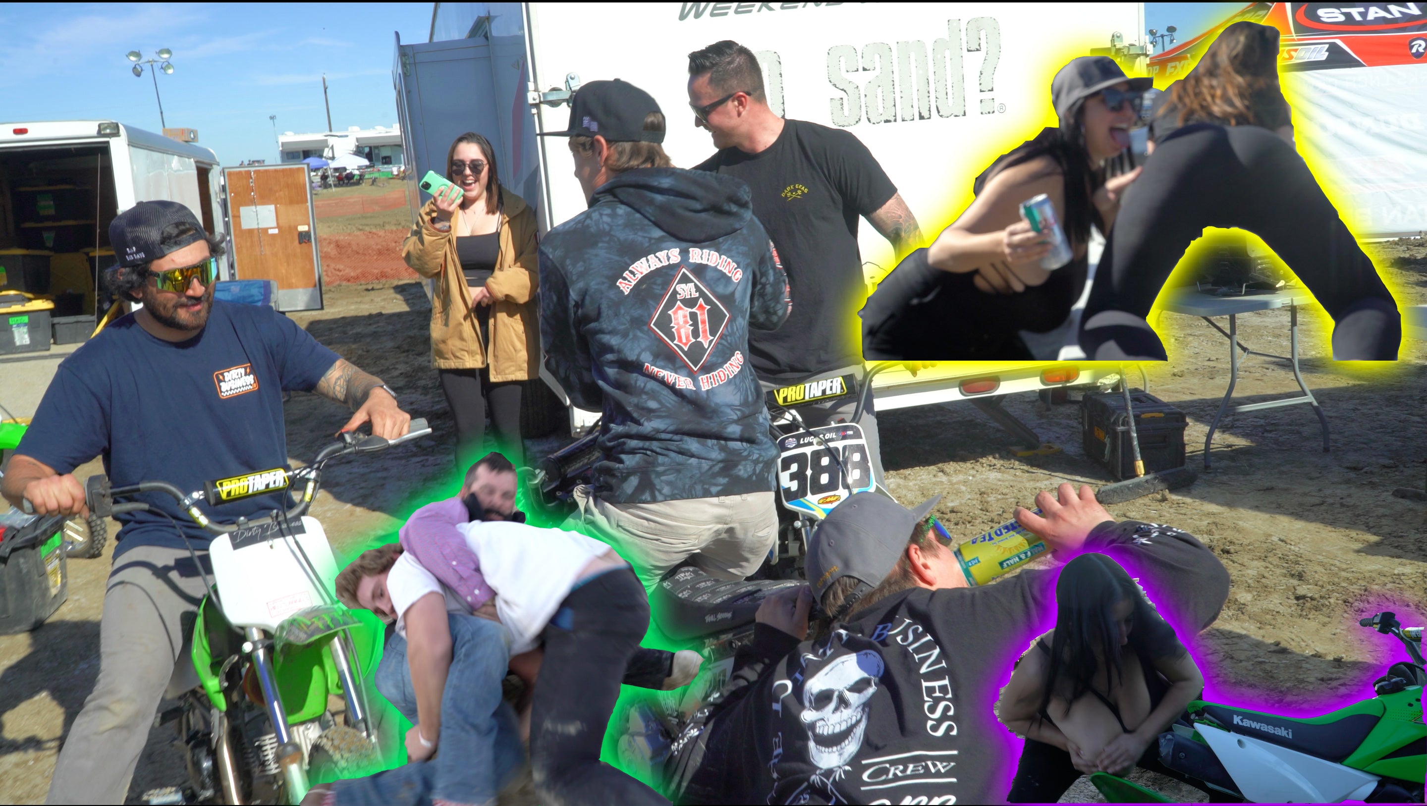 Load video: dirty business co dirt bike race vlog party pitbike girls twerk beer
